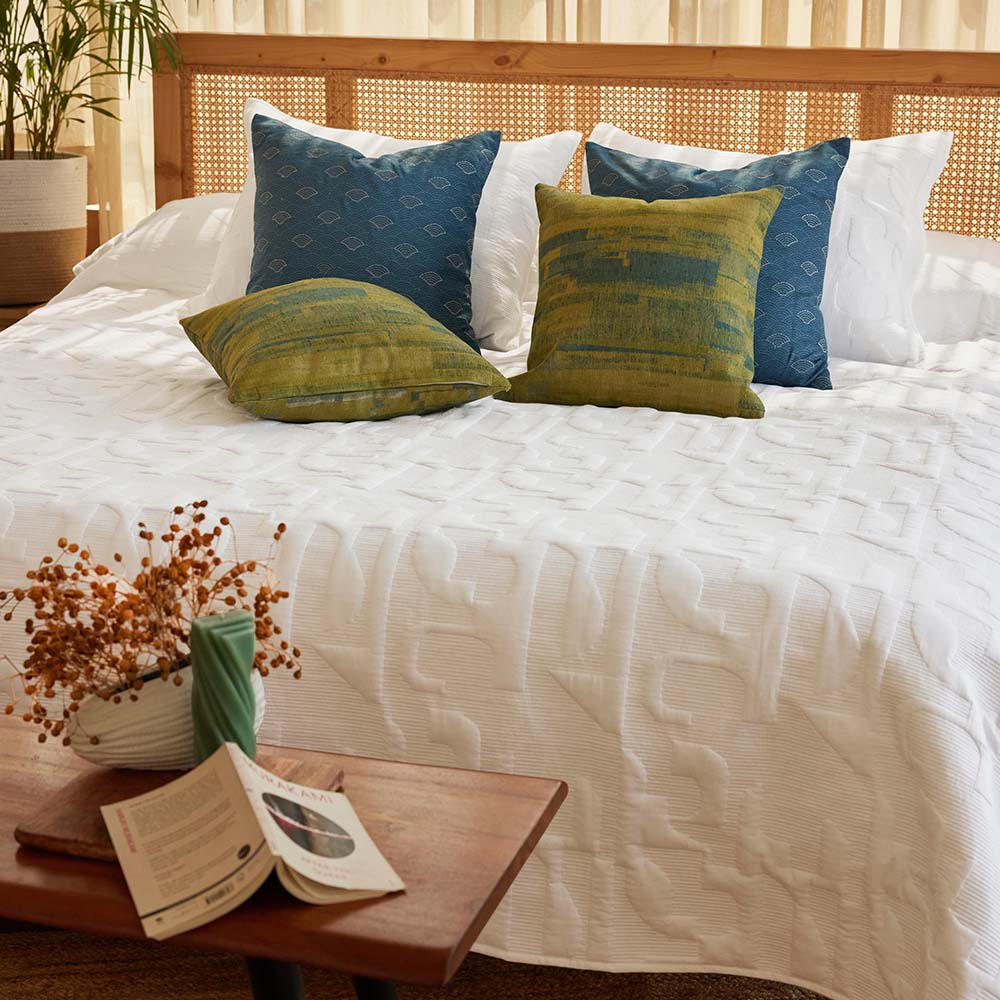 GeoSymmetry Dreams Quilted Cotton Bedspread