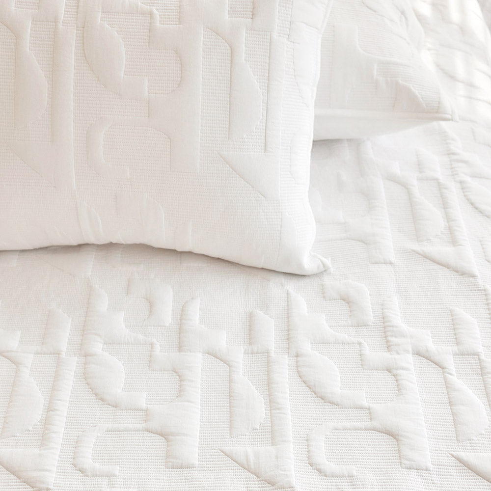 GeoSymmetry Dreams Quilted Cotton Bedspread