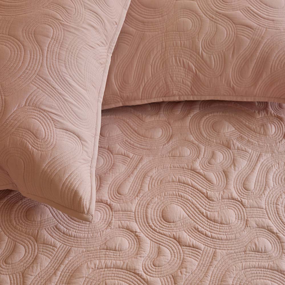 Meander Quilted Cotton Bedspread