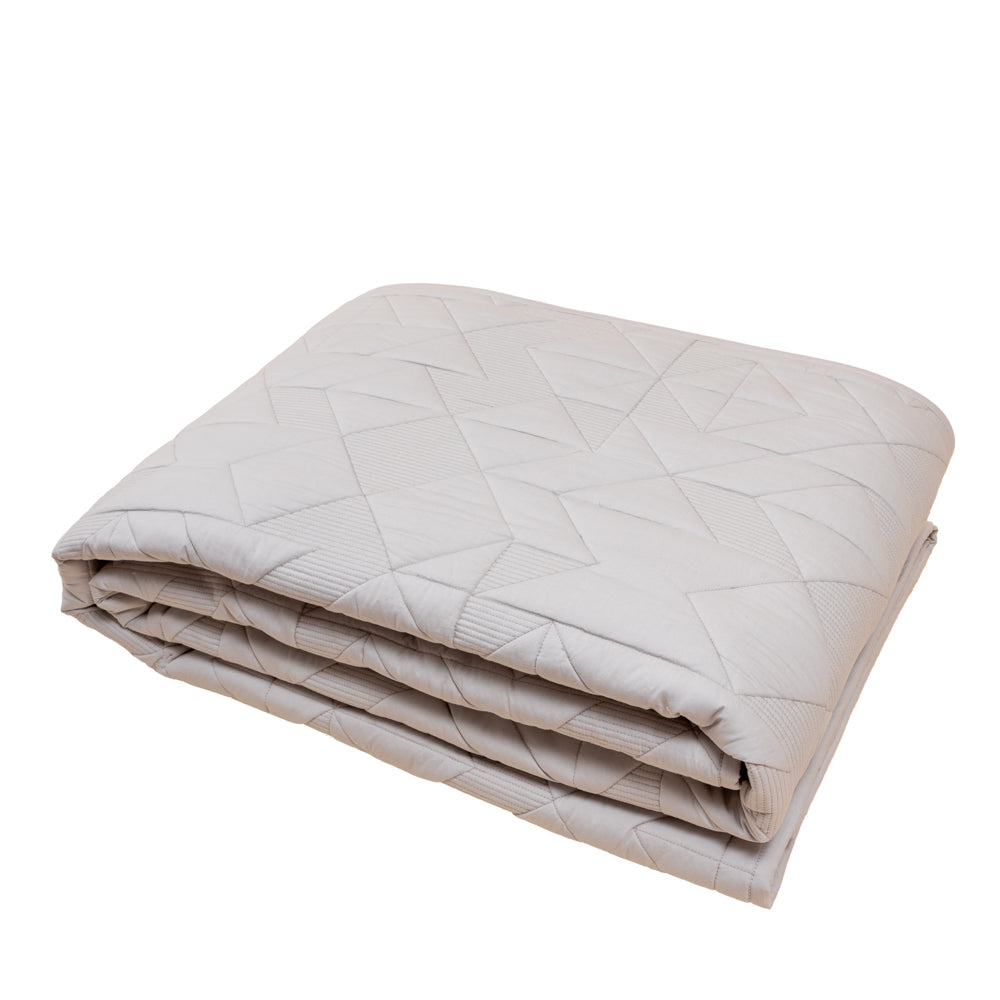 Tranquil Triangles Quilted Cotton Bedspread